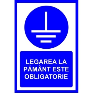 Indicator Legarea la pamant este obligatorie, Sticker autocolant
