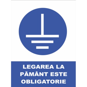 Indicator Legarea la pamant este obligatorie, Sticker autocolant