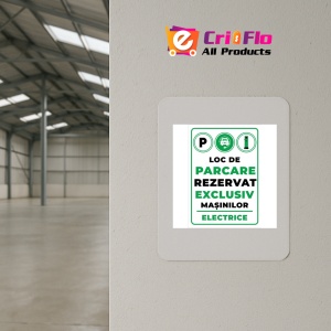 Indicator Loc de parcare rezervat exclusiv masinilor electrice, Sticker autocolant - Img 3
