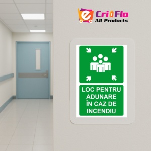 Indicator Loc pentru adunare in caz de incendiu, Sticker autocolant - Img 5