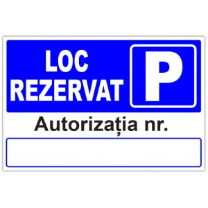 Indicator Loc rezervat cu autorizatia, Sticker autocolant
