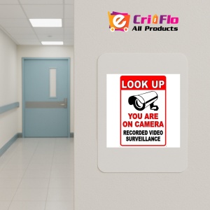 Indicator Look up you are on camera recorded video surveillance, Sticker autocolant - Img 4
