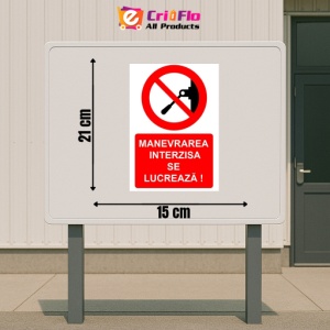 Indicator Manevrarea interzisa se lucreaza indicator de interzicere, Sticker autocolant - Img 2