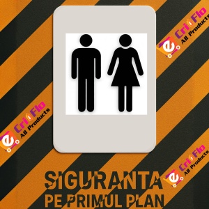 Indicator Men and Women Bathroom Decor sign, Sticker autocolant - Img 2