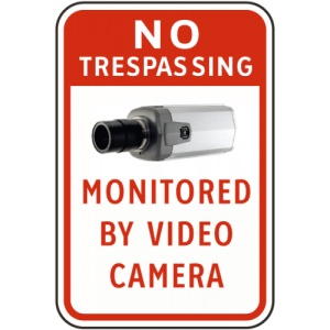 Indicator Monitored By Video Camera Sign, Sticker autocolant