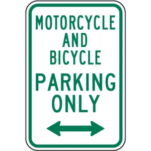 Indicator Motorcycle and Bicycle Parking Only Sign, Sticker autocolant - Img 1