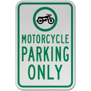 Indicator Motorcycle Parking Only Sign, Sticker autocolant - Img 1