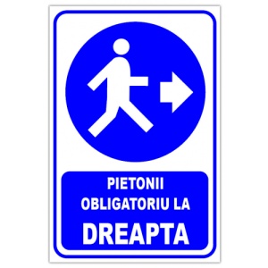 Indicator Ndicator pentru pietonii obligatoriu in dreapta, Sticker autocolant