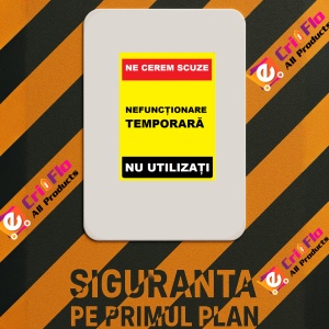 Indicator Ne cerem scuze nefunctionare temporare nu utilizati, Sticker autocolant - Img 2