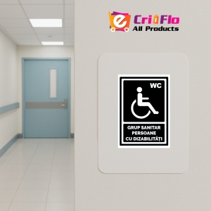 Indicator Negru pentru grup sanitar persoane cu dizabilitati, Sticker autocolant - Img 4