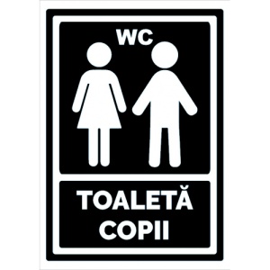 Indicator Negru pentru toaleta copii, Sticker autocolant