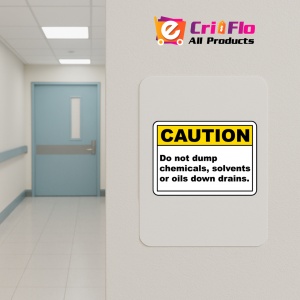 Indicator No Chemicals Down Drains Sign, Sticker autocolant - Img 4