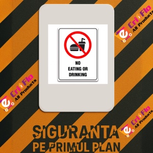 Indicator NO EATING OR DRINKING SIGN, Sticker autocolant - Img 2