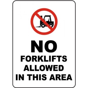 Indicator No Forklifts Allowed In This Area Sign, Sticker autocolant