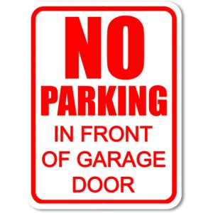 Indicator No parking in front of garage door sign, Sticker autocolant