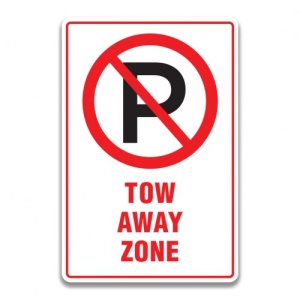 Indicator NO PARKING TOW AWAY ZONE, Sticker autocolant