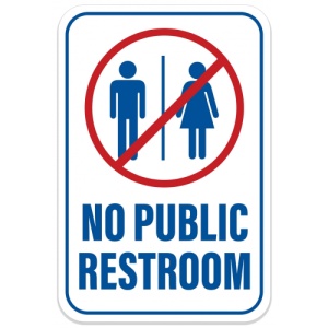Indicator No public restroom sign, Sticker autocolant