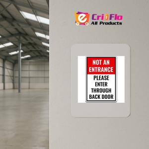 Indicator Not an entrance please enter through back door sign, Sticker autocolant - Img 3