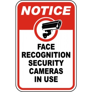 Indicator Notice Face Recognition Camera Sign, Sticker autocolant