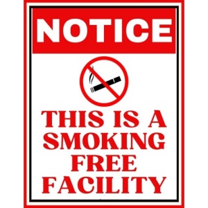 Indicator Notice this is a smoking free facility sign, Sticker autocolant