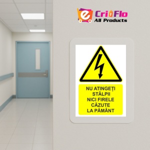 Indicator Nu atingeti stalpii nici firele cazute la pamant indicator de avertizare, Sticker autocolant - Img 5