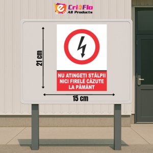 Indicator Nu atingeti stalpiii nici firele cazute la pamant, Sticker autocolant - Img 2