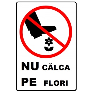 Indicator Nu calca pe flori, Sticker autocolant