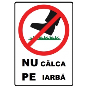Indicator Nu calca pe iarba, Sticker autocolant