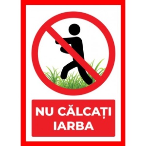 Indicator Nu calcati pe iarba, Sticker autocolant