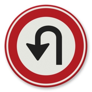 Indicator Nu este permisa intoarcerea, Sticker autocolant