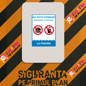 Indicator Nu este permisa mancarea si bautura la piscina, Sticker autocolant - Img 2
