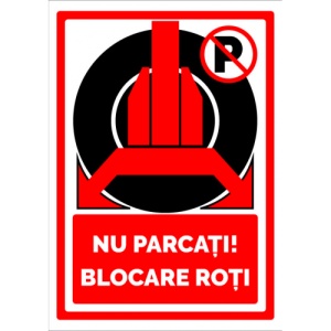 Indicator Nu Parcati blocare roti, Sticker autocolant - Img 1