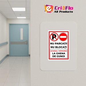 Indicator Nu Parcati Nu Blocati Accesul Intrarea La Ghena de Gunoi, Sticker autocolant - Img 4