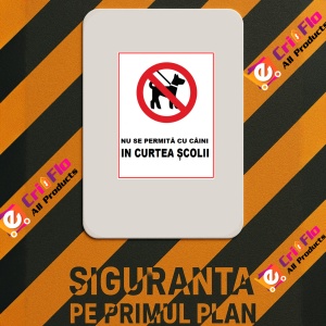 Indicator Nu se permite ca caini in curtea scolii, Sticker autocolant - Img 2