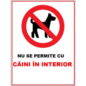 Indicator Nu se permite cu caini in interior, Sticker autocolant - Img 1