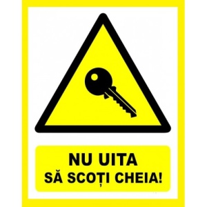 Indicator Nu uita sa scoti cheia, Sticker autocolant