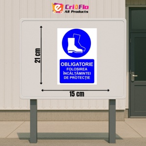 Indicator Obligatorie folosirea incaltamintei de protectie indicator de obligativitate, Sticker autocolant - Img 2
