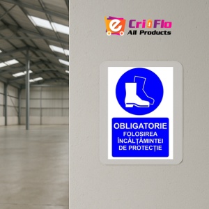 Indicator Obligatorie folosirea incaltamintei de protectie indicator de obligativitate, Sticker autocolant - Img 4