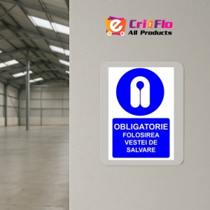 Indicator Obligatorie folosirea vestei de salvare indicator de obligativitate, Sticker autocolant - Img 4