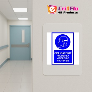 Indicator Obligatorie folosirea vizierei de protectie, Sticker autocolant - Img 4