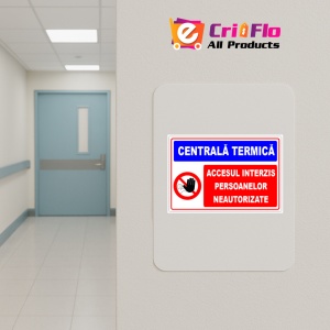 Indicator Panou pentru centrala termica accesul interzis persoane neautorizate, Sticker autocolant - Img 4