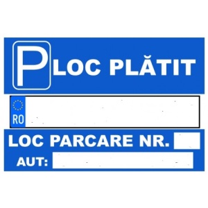 Indicator Parcare cu loc platit, Sticker autocolant