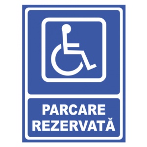 Indicator Parcare Rezervata Persoanelor cu Handicap, Sticker autocolant