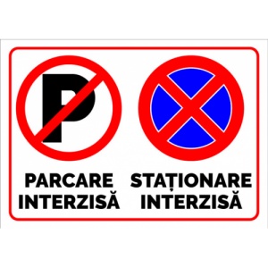 Indicator Parcarea interzisa si stationarea interzisa, Sticker autocolant