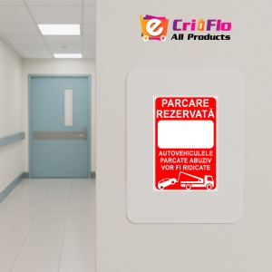 Indicator Parcarea rezervata autovehiculele parcate abuziv vor fi ridicate, Sticker autocolant - Img 4