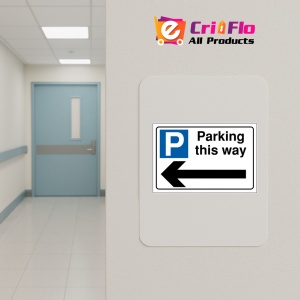 Indicator Parking this way sign, Sticker autocolant - Img 4