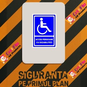 Indicator Pentru acces persoanelor cu dizabilitati si handicap, Sticker autocolant - Img 2