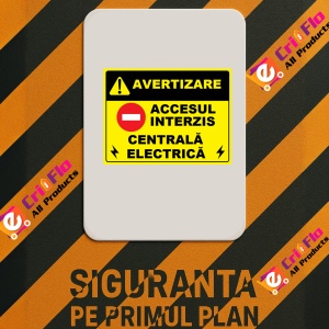 Indicator Pentru accesul interzis centrala electrica, Sticker autocolant - Img 2