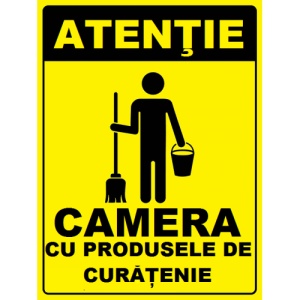 Indicator Pentru camera cu produsele de curatenie, Sticker autocolant