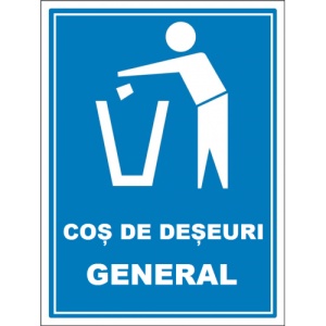 Indicator Pentru cos de deseuri general, Sticker autocolant